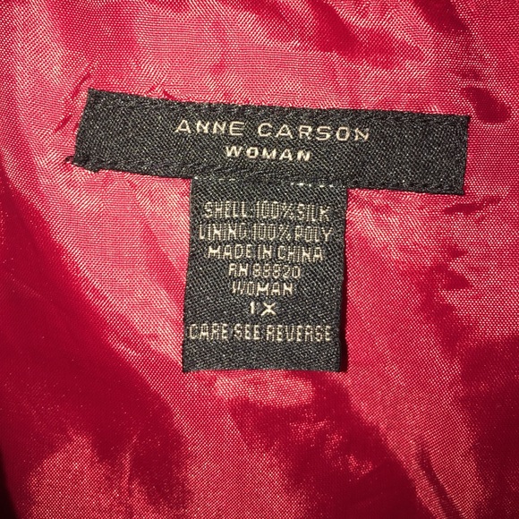 Button Down Silk Blouse Top. Size 1x. Anne Carson - Picture 4 of 5